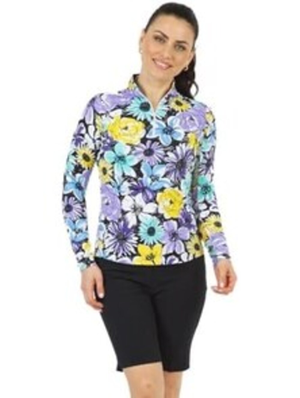 IBKUL Madeline quarter zip mesh sun shirt tennis golf SPF 50 size XS